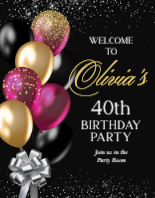 (22 x 28) Black and Gold Balloons