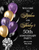 (22 x 28) Black and Gold Balloons