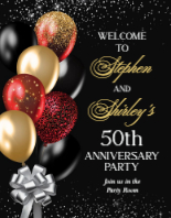 (22 x 28) Black and Gold Balloons