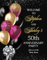 (22 x 28) Black and Gold Balloons