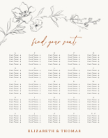 (22 x 28) Spring Vines Seating Chart (Alphabetical)