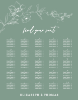 (22 x 28) Spring Vines Seating Chart (Alphabetical)