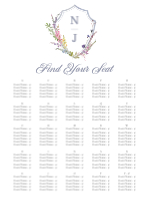 (30 x 40) Wildflowers Crest Seating Chart (Alphabetical)