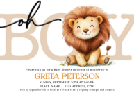 Cute Lion Baby Shower Front