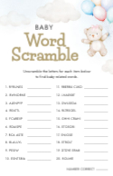 Baby Word Scramble Front