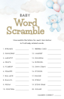 Baby Word Scramble Front
