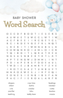 Baby Shower Word Search Front