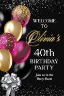 (24 x 36) Black and Gold Balloons