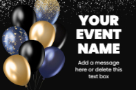 Black and Gold Balloons (18 x 12)