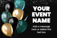 Black and Gold Balloons (18 x 12)