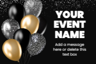 Black and Gold Balloons (18 x 12)