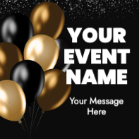 Black and Gold Balloons (20 x 20)