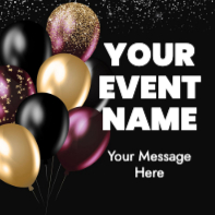 Black and Gold Balloons (20 x 20)