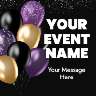 Black and Gold Balloons (20 x 20)