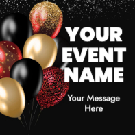 Black and Gold Balloons (20 x 20)