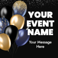 Black and Gold Balloons (20 x 20)