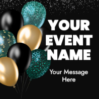 Black and Gold Balloons (20 x 20)