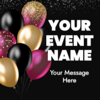 Black and Gold Balloons (20 x 20)
