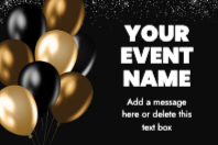 Black and Gold Balloons (30 x 20)