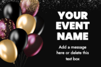 Black and Gold Balloons (30 x 20)
