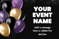 Black and Gold Balloons (30 x 20)