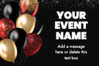 Black and Gold Balloons (30 x 20)