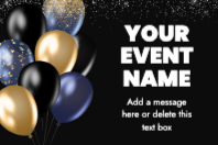 Black and Gold Balloons (30 x 20)