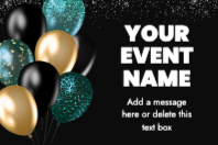 Black and Gold Balloons (30 x 20)