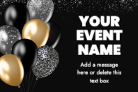 Black and Gold Balloons (30 x 20)