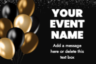 Black and Gold Balloons (36 x 24)