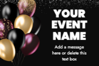 Black and Gold Balloons (36 x 24)