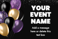 Black and Gold Balloons (36 x 24)