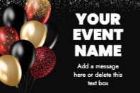 Black and Gold Balloons (36 x 24)