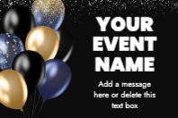 Black and Gold Balloons (36 x 24)