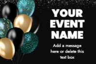 Black and Gold Balloons (36 x 24)