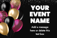 Black and Gold Balloons (36 x 24)