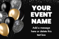 Black and Gold Balloons (36 x 24)