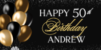 Black and Gold Balloons (48 x 24)