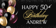 Black and Gold Balloons (48 x 24)