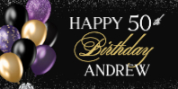 Black and Gold Balloons (48 x 24)