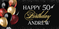 Black and Gold Balloons (48 x 24)
