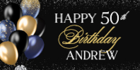Black and Gold Balloons (48 x 24)