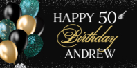 Black and Gold Balloons (48 x 24)