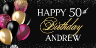 Black and Gold Balloons (48 x 24)
