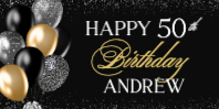 Black and Gold Balloons (48 x 24)