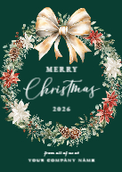 Pine and Floral Wreath Front