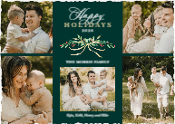 Greenery and Gold Bow (Shaped Cut) Front
