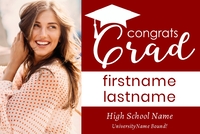 (72 x 48) Congrats Grad Hat