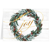 Painted Wreath with Script Joy Back | Front