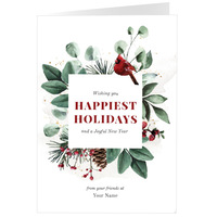 Holiday Cardinal, Fold (5x7) Back | Front